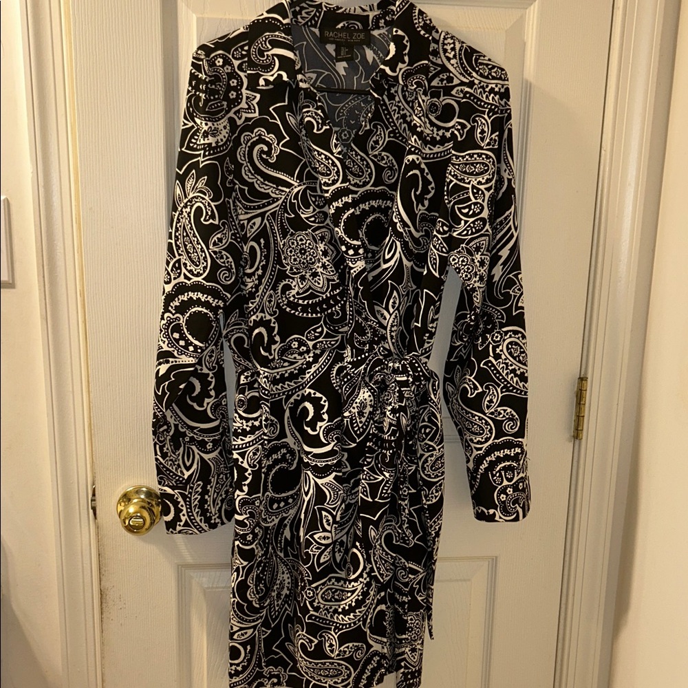 Rachel Zoe Black and White Paisley Dress
